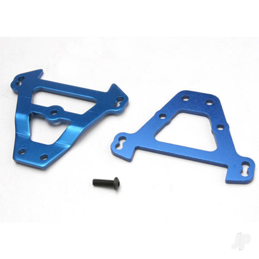 Traxxas Bulkhead, tie bars, Front & Rear (Blue-anodised aluminium)