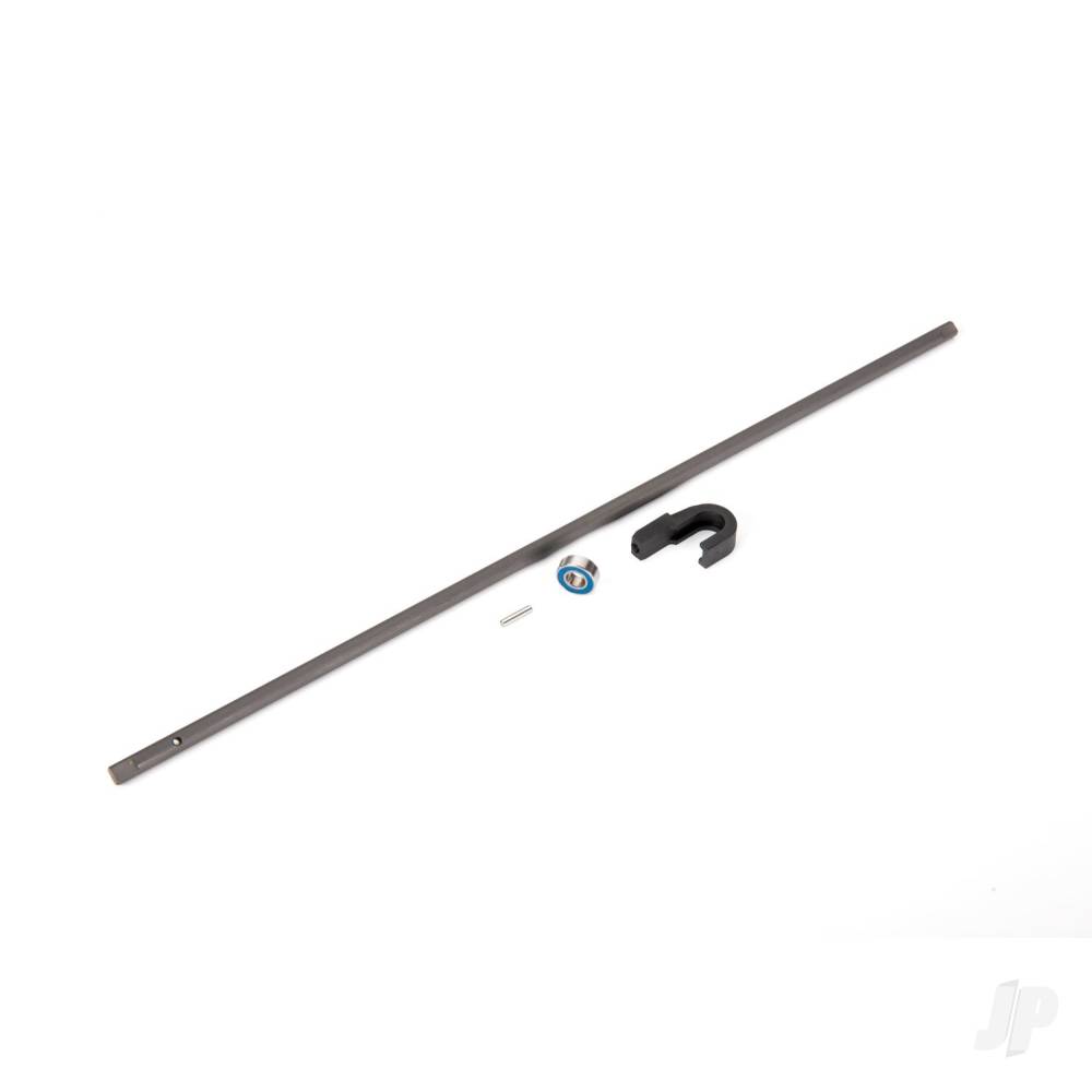 Traxxas Driveshaft, Centre, steel (278mm)/ pin/ support, centre driveshaft/ 5x11x4 bearing