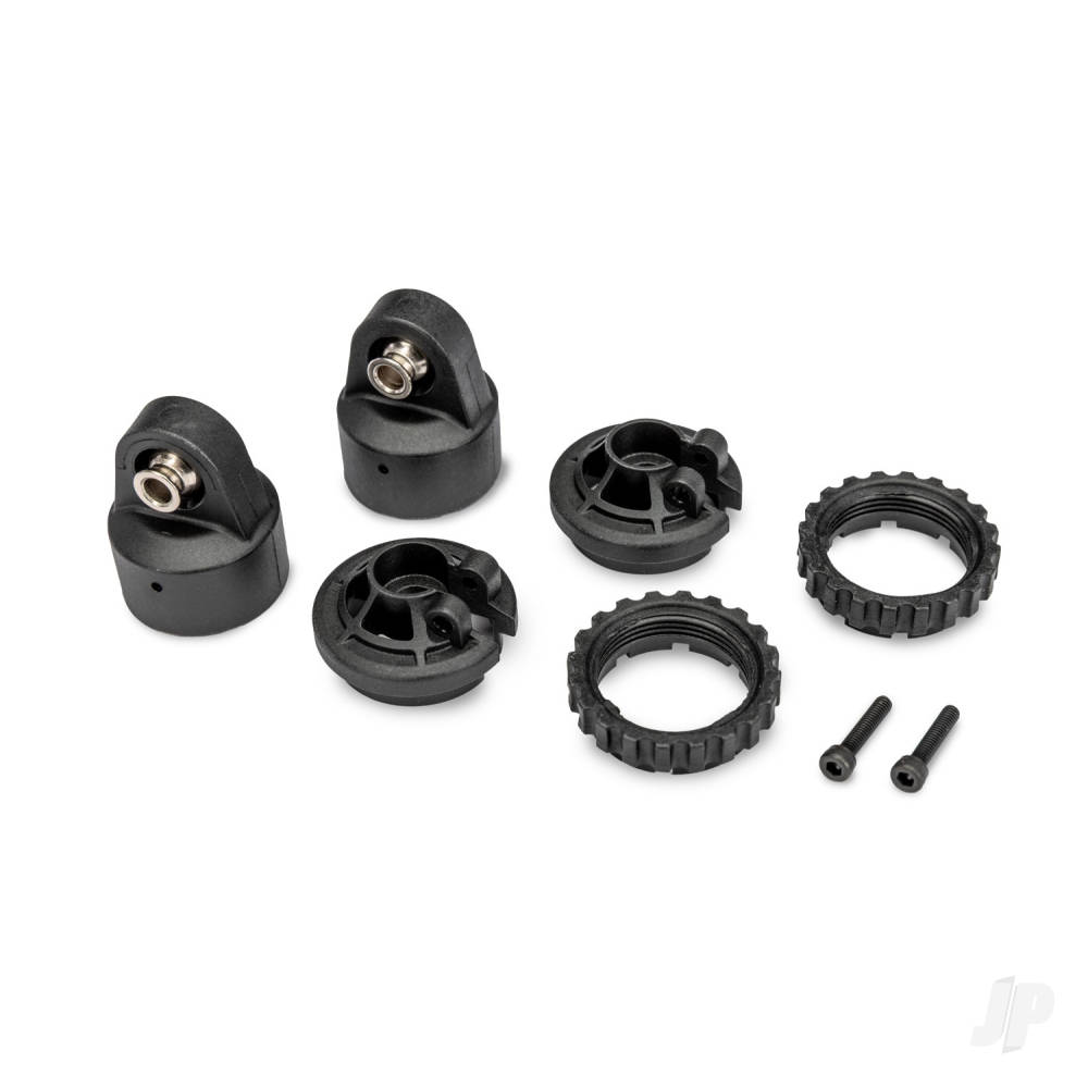 Traxxas Shock caps, GT-Maxx shocks (for 4mm pins)/ spring perch/ adjusters/ 2.5x14 CS (2) (for 2 shocks)