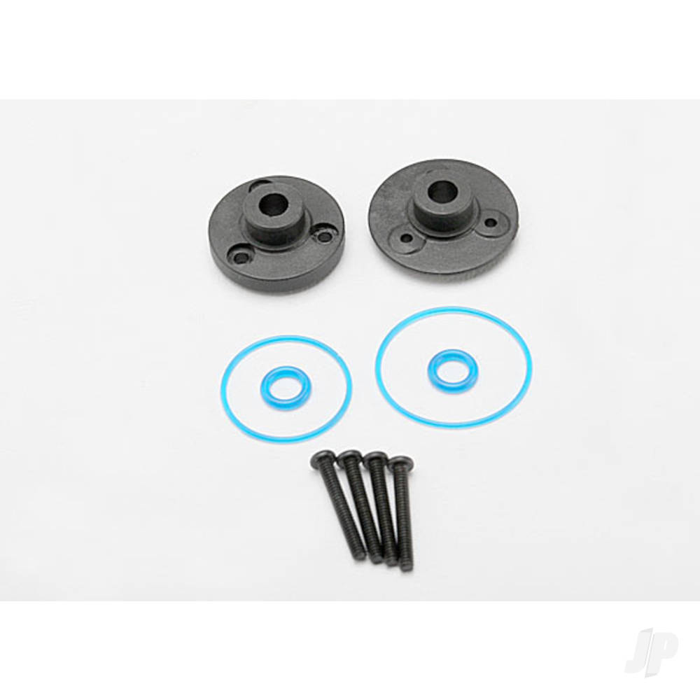Traxxas Cover plates, Differential (Front or Rear) / gaskets (2 pcs) / o-rings (2 pcs) / 2x14mm BCS (4 pcs)