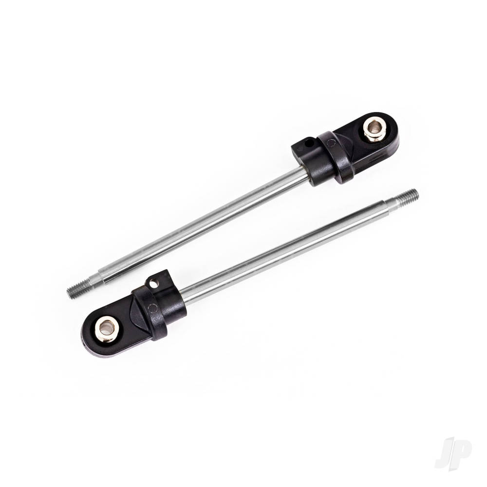 Traxxas Shock shaft, 92mm (GTX) (steel, Chrome finish) (2) (assembled with rod ends & hollow balls)