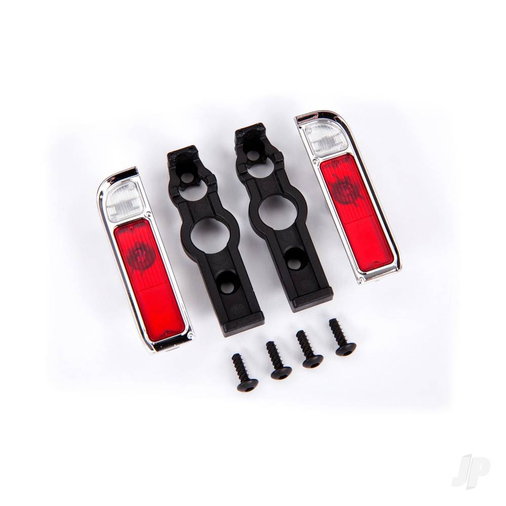 Traxxas Tail light housing, Chrome (2)/ lens (2)/ retainers (left & right)/ 2.6x8 BCS (self-tapping) (4)