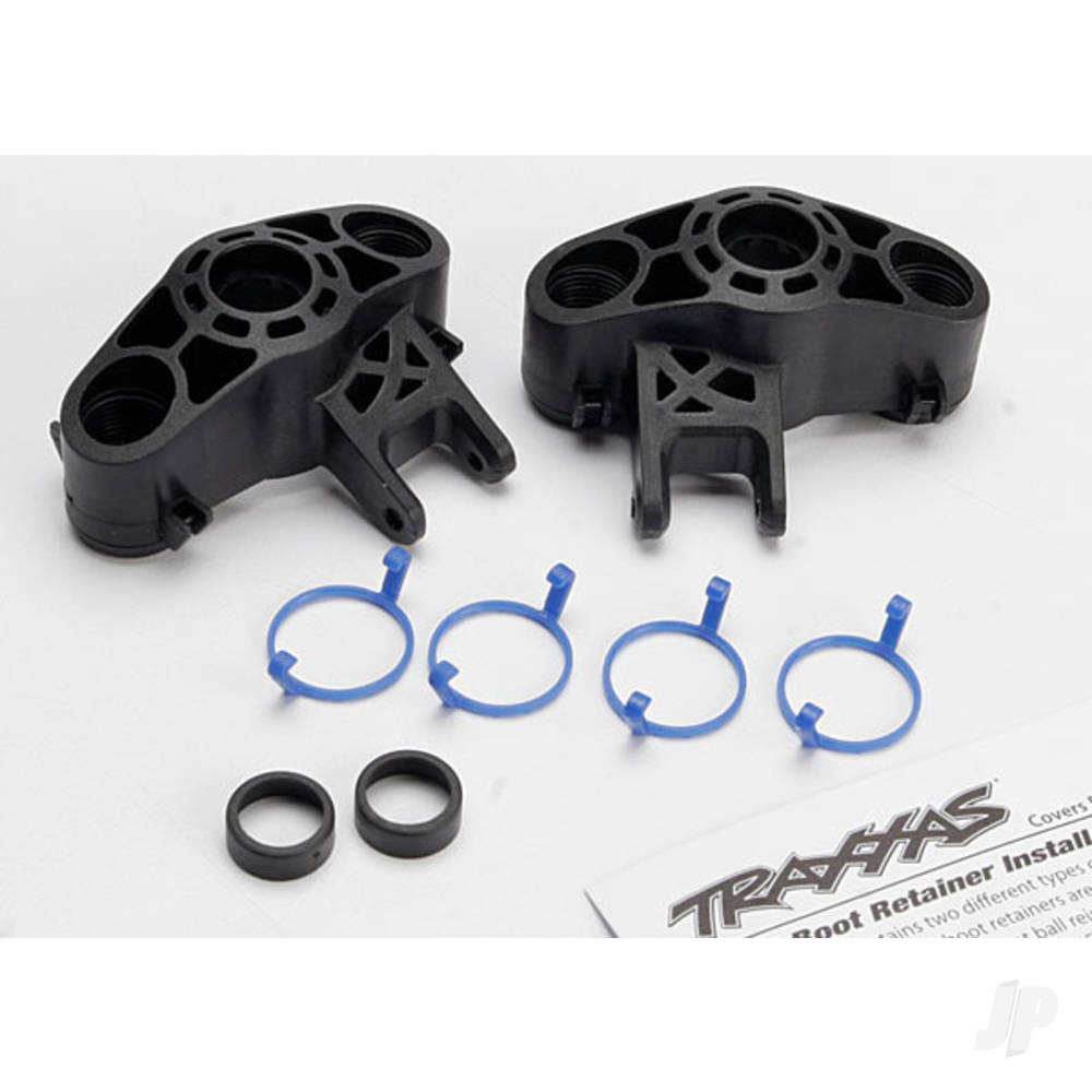 Traxxas Axle carriers, left & right (1 each) (use with larger 6x13mm ball bearings) / bearing adapters (for 6x12mm ball bearings) (2 pcs) / dust boot retainers (4 pcs)