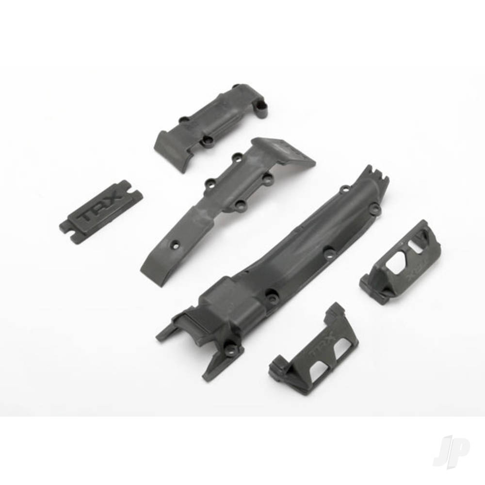 Traxxas Skid plate Set, Front (1pc) / Rear (1pc) / transmission (1pc) / steering servo guards (2 pcs) / steering servo cover plate (1pc)