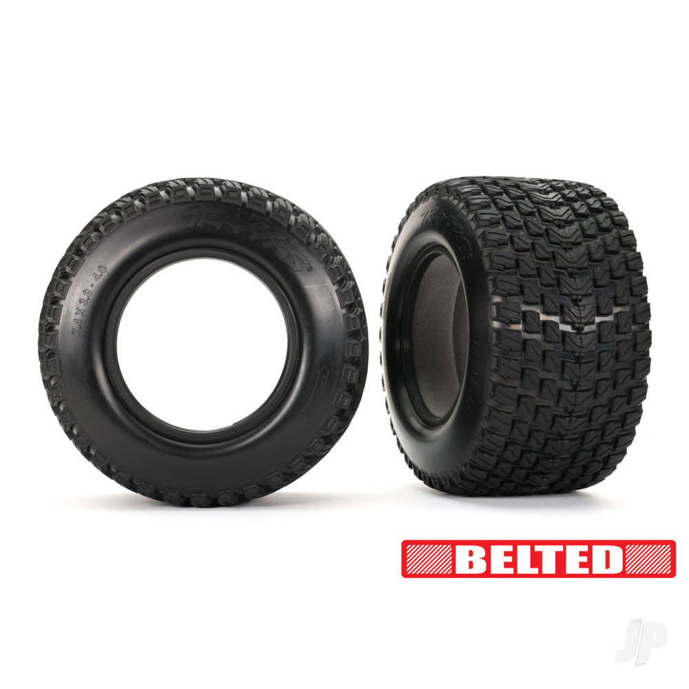 Traxxas Tyres, Gravix (belted, dual profile (4.3in outer, 5.7in inner)) (left & right)/ foam inserts (2)