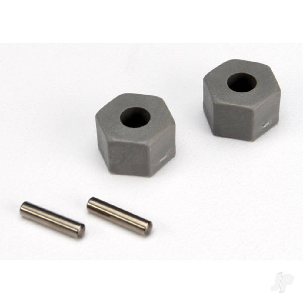 Traxxas Wheel Hubs, hex (tall offset, Rustler / Stampede Front) (2 pcs) / axle pins (2.5x10mm) (2 pcs)