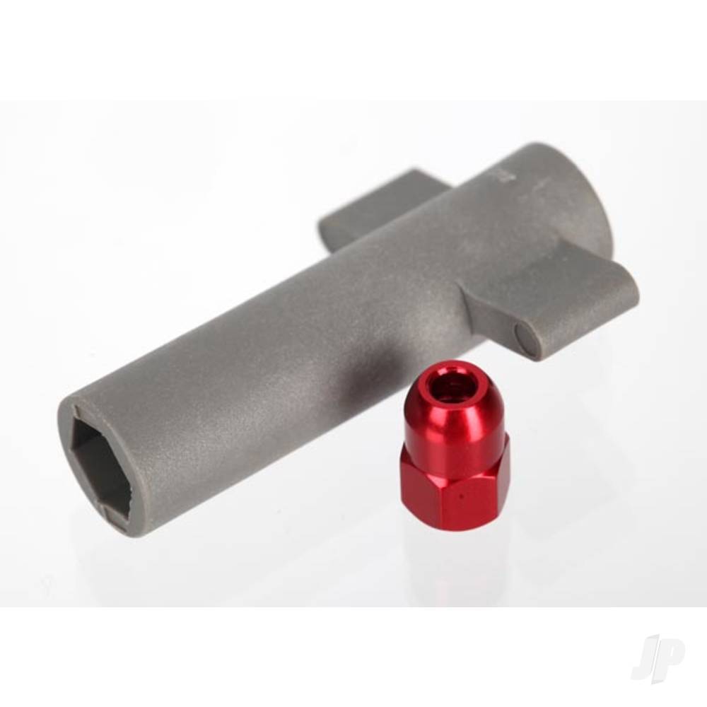 Traxxas Antenna crimp nut, aluminium (Red-anodised) / antenna nut tools