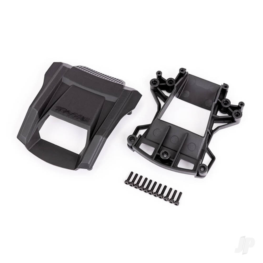Traxxas Skid pads (hood scoop)/ mount/ 3x12mm CS (11) (attaches to #7812 body)