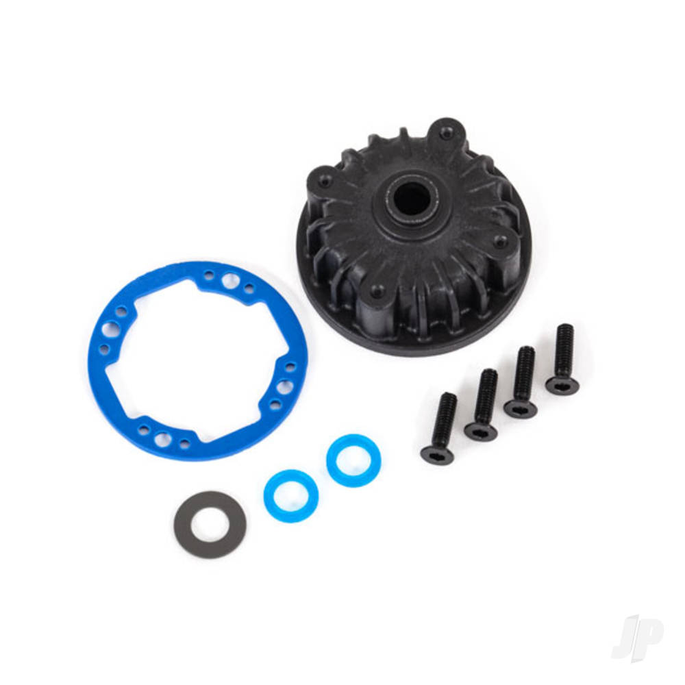 Traxxas Housing, centre Differential / X-Ring Gaskets (2 pcs) / 5x10x0.5 PTFE-Coated Washer / 2.5x8 CCS (4)