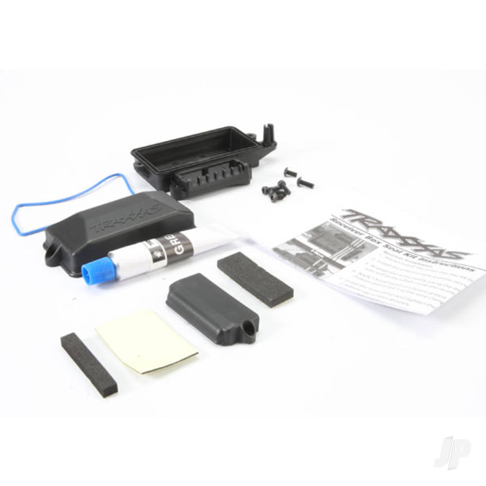 Traxxas Box, receiver (sealed) / foam pad / silicone grease / 3x8mm BCS (2 pcs) / 2.5x8mm CS (2 pcs) / 3x6mm BCS (2 pcs)