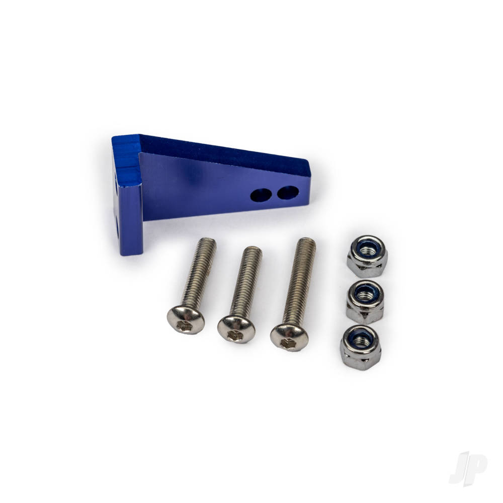 Traxxas Rudder arm, aluminium/ 3x15mm BCS (stainless) (2)/ 3x18mm BCS (stainless) (1)/ NL 3.0 (3)