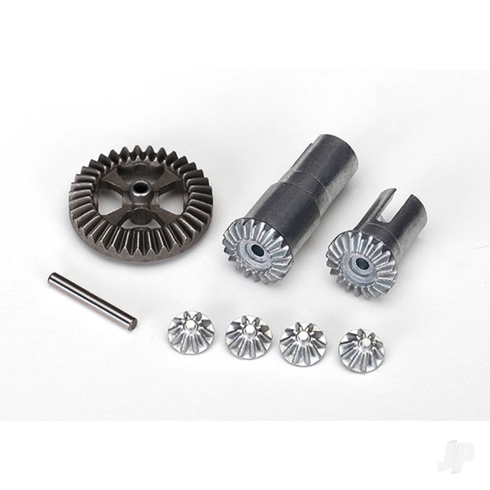 Traxxas Gear Set, Differential, metal (output gears (2 pcs) / spider gears (4 pcs) / ring 35T (1pc) / 2x14.8mm pin (1pc))