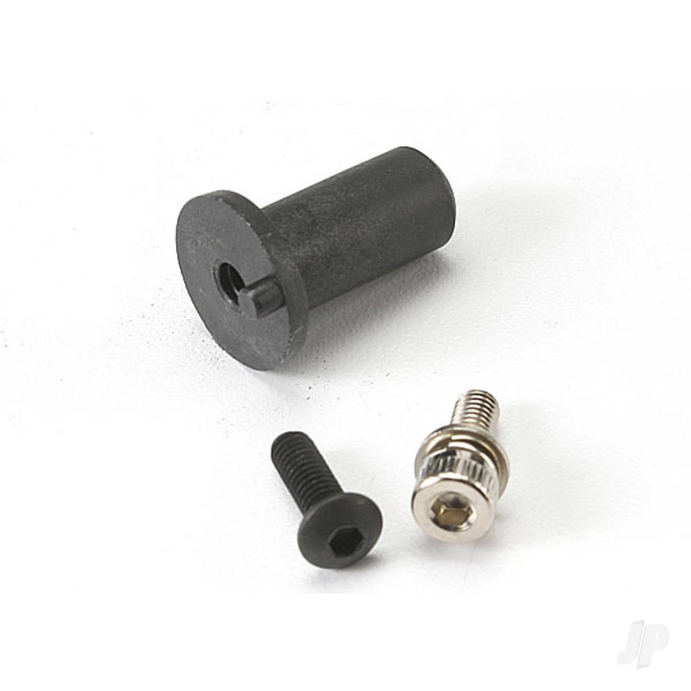 Traxxas Motor mount hinge post / 4x12mm BCS (1pc) / 4x10mm CS with split and flat washer (1pc)
