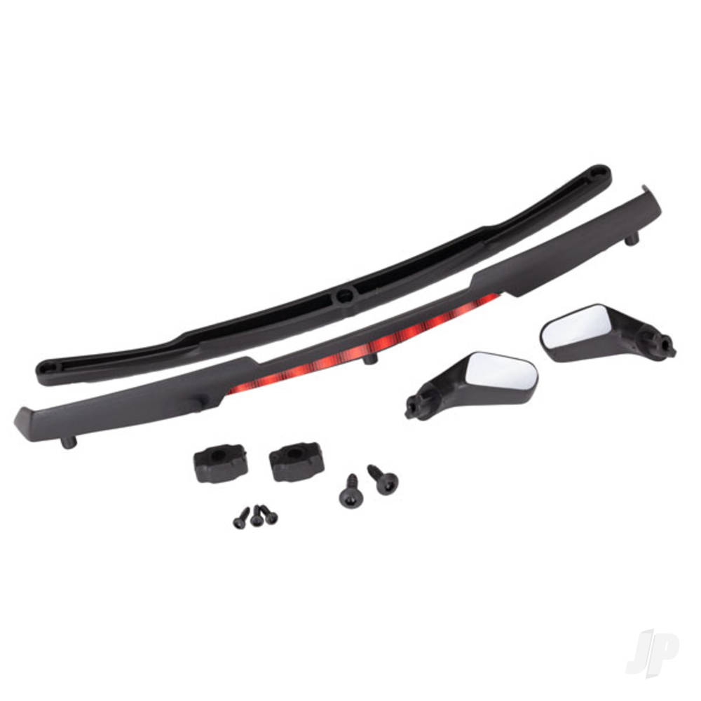 Traxxas Mirrors, side, Black (left & right)/ mirror retainers (2)/ s-1