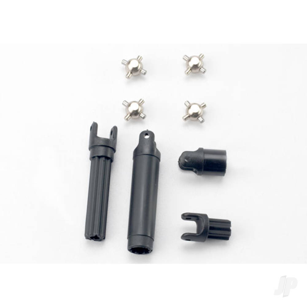 Traxxas Half shafts, centre Front (1pc), centre Rear (1pc) (internal splined half shafts (2 pcs) / external splined half shaft) (2 pcs)) / metal u-joints (4 pcs)