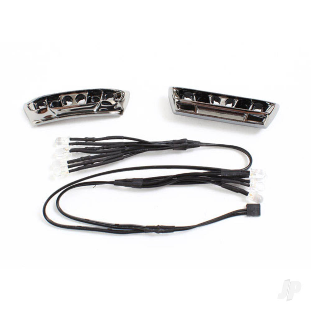 Traxxas LED lights, light harness (4 Clear, 4 Red) / bumpers, Front & Rear / wire ties (3 pcs) (requires power supply #7286)
