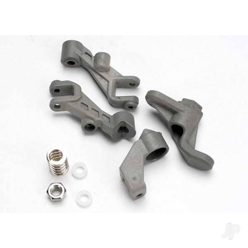 Traxxas Steering bellcranks / servo saver / servo saver spring / steering support / 4x7x2.5 PB (4 pcs) / 5x0.8mm NL (1pc)