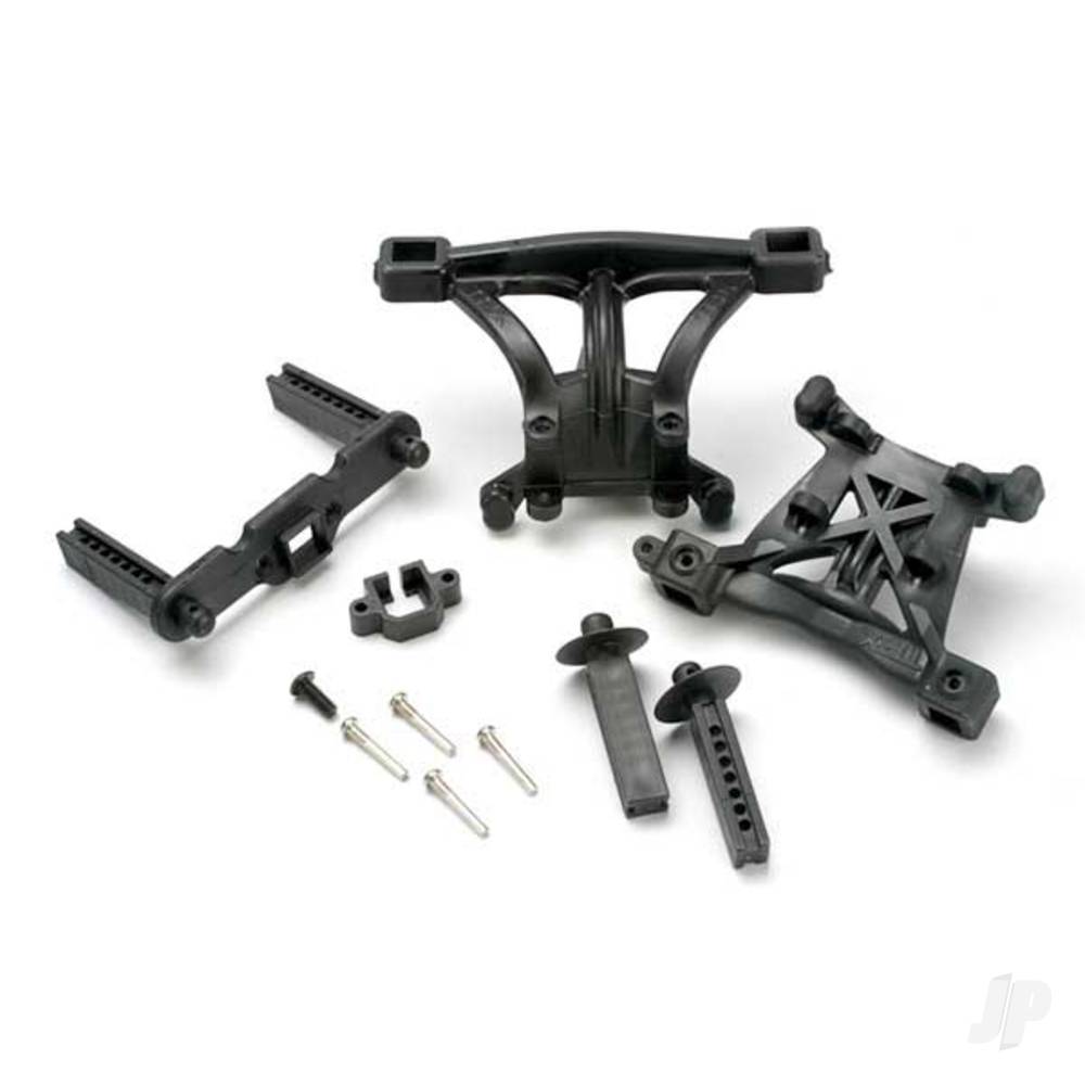 Traxxas Body mounts, Front & Rear / Body mount posts, Front & Rear / 2.5x18mm screw pins (4 pcs) / 4x10mm BCS (1pc)
