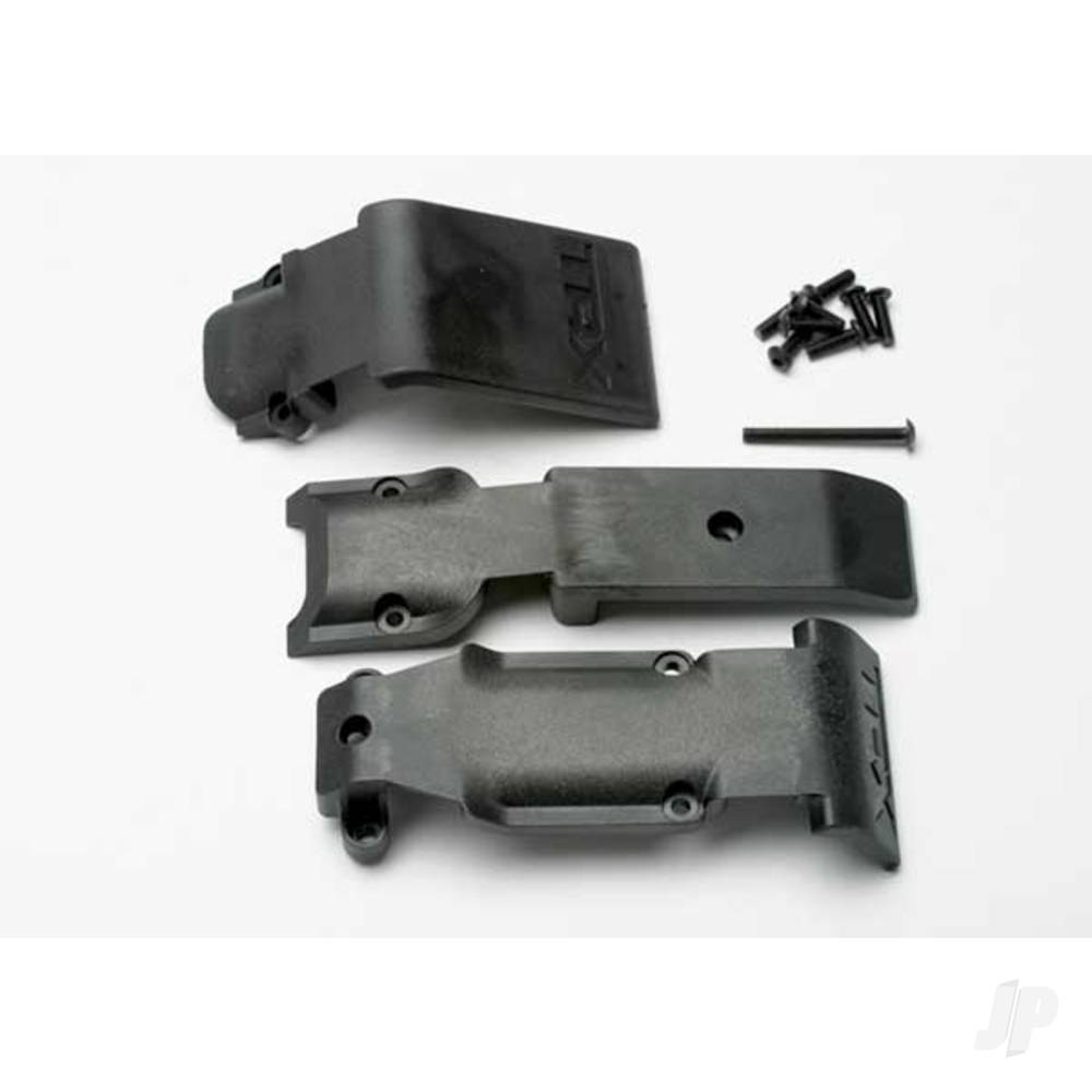 Traxxas Skid plate Set, Front (2 pieces, plastic) / skid plate, Rear (1 piece, plastic)