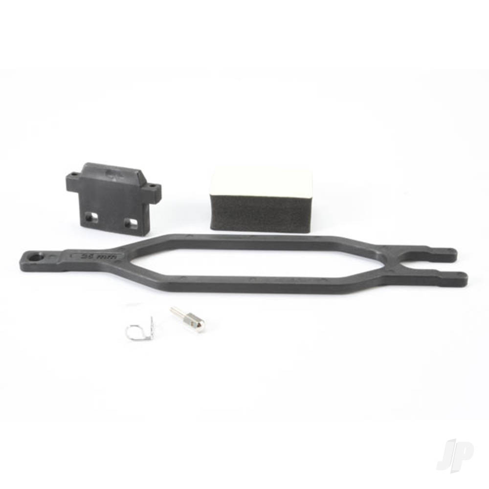Traxxas Hold down, battery / hold down retainer / battery post / foam spacer / angled Body clip