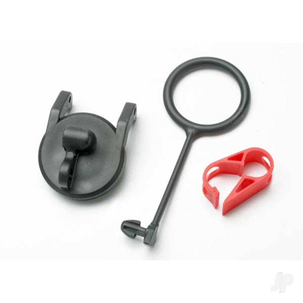 Traxxas Pull ring, fuel Tank cap (1pc) / engine shut-off clamp (1pc)