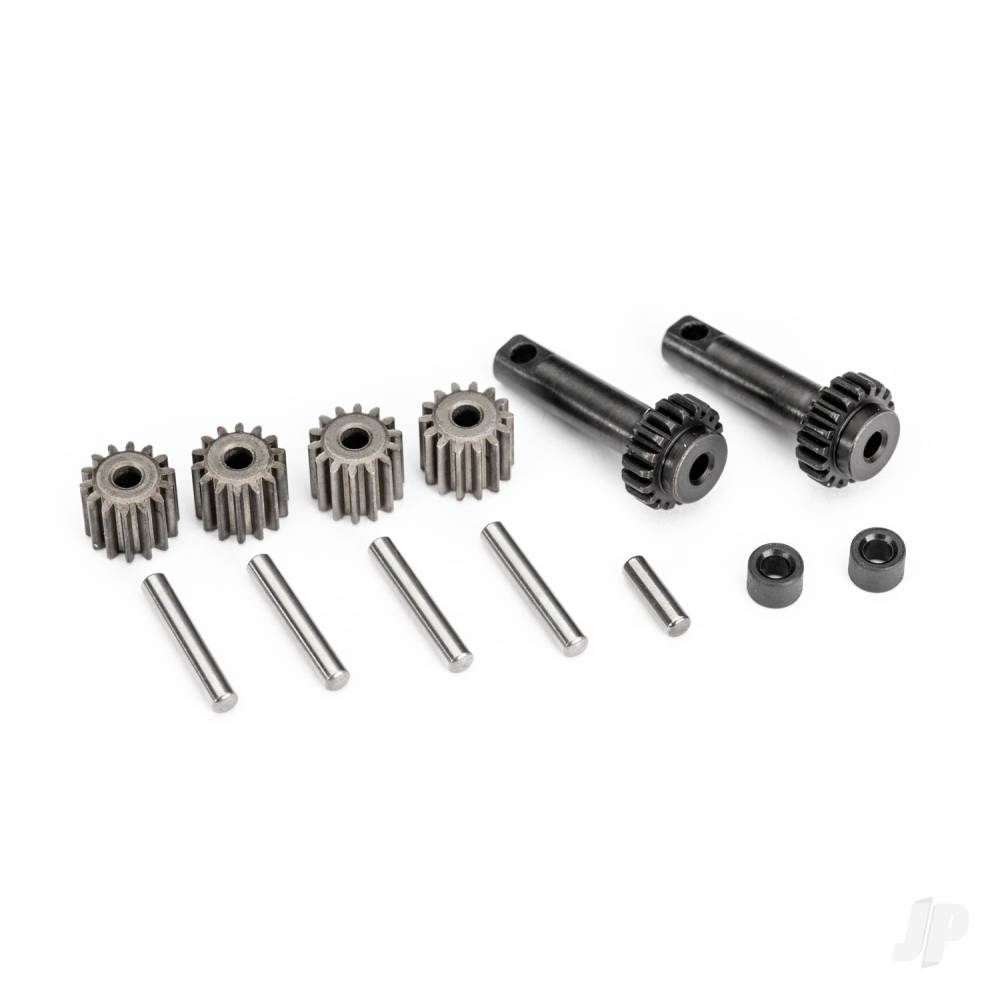 Traxxas Gear Set, differential (planetary) (output gears (2), spider gears (4), spider gear shafts (4), differential spacers (2), output shaft (1), 2.5x8.25mm pin (2))