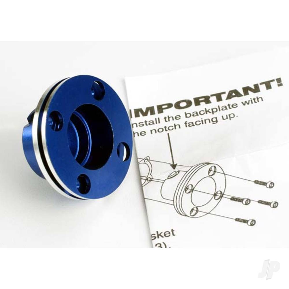 Traxxas Backplate, machined aluminium (Blue-anodised) (requires electric bump starter) (not for use with Nitro Stampede)