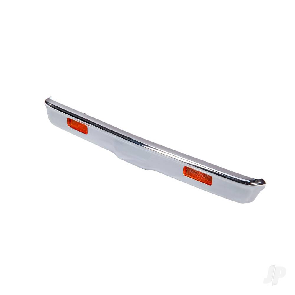 Traxxas Bumper, Front (Chrome)/ bumper mount/ lens (left and right) (2)/ lens mount (left and right) (2)/ 3x10 BCS (2)/ 2.6x6 BCS (4)