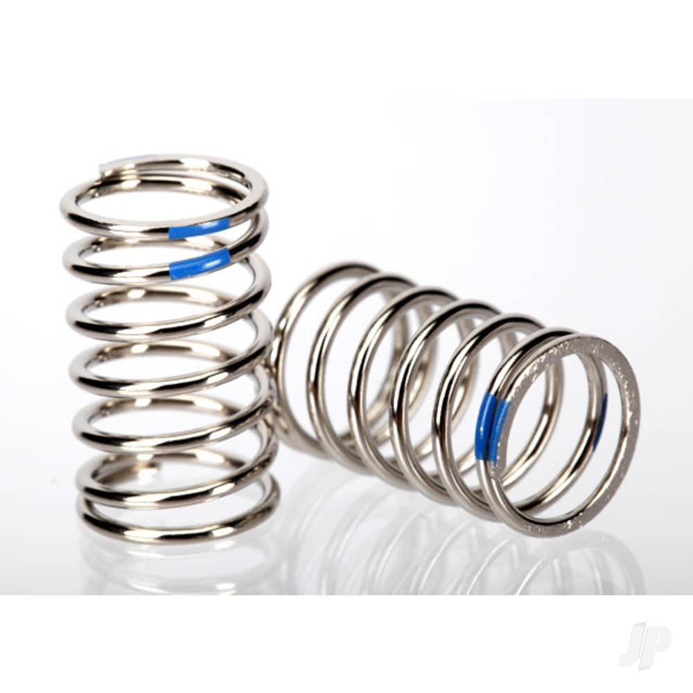 Traxxas Spring, shock (nickel finish) (GTR) (2.925 rate, Blue) (1 pair)