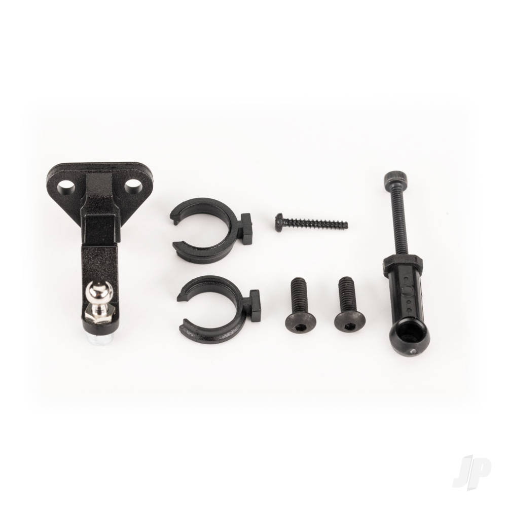 Traxxas Trailer hitch (assembled)/ trailer coupler/ 3mm spring pre-load spacers (2)/ 2.5x8mm BCS (2)/ 1.6x10mm BCS (self-tapping) (1)