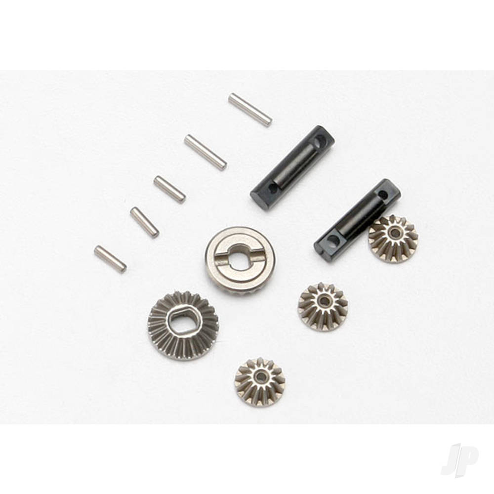 Traxxas Gear Set, Differential (output gears (2 pcs) / spider gears (3 pcs)) / Differential output shafts (2 pcs) / 1.5x6mm pin (3 pcs) / 1.5x8mm pin (2 pcs)