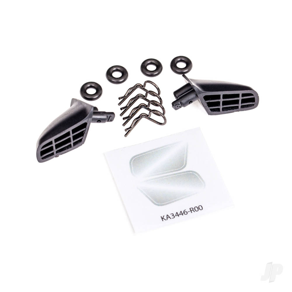 Traxxas Mirrors, side (left & right)/ o-rings (4)/ body clips (4) (fits #9421 body)