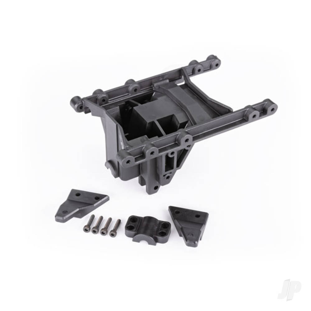 Traxxas Suspension mount, intermediate, TRX-6 (1)/ bearing cap (1)/ suspension link mounts (left & right)/ 2.5x12 CS (4)