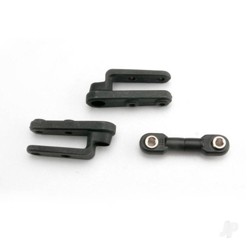 Traxxas Servo horns, steering (2 pcs) / steering link (3x12mm threaded rod (1pc) / rod ends (2 pcs) / hollow balls (2 pcs)