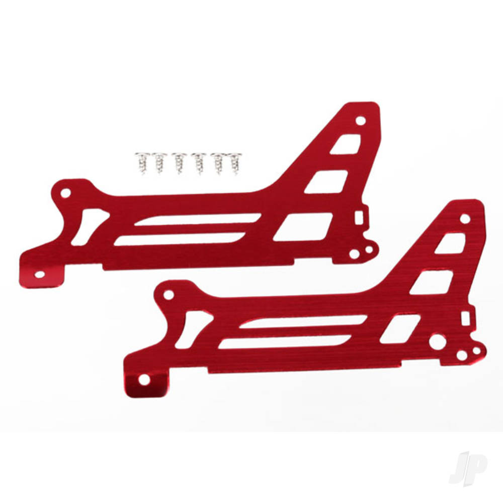 Traxxas Main frame, side plate, outer (2 pcs) (Red-anodised) (Aluminium) / screws (6 pcs)