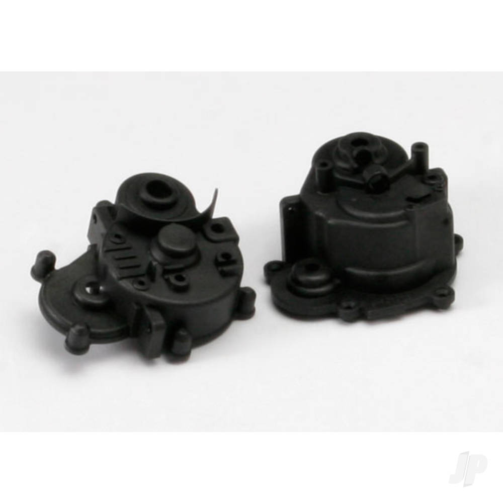 Traxxas Gearbox halves (Front & Rear) / rubber access plug / shift detent ball / spring / 4mm GS / shift shaft seal, Glued