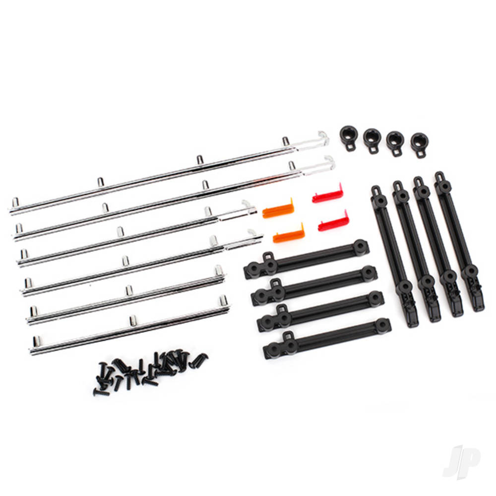 Traxxas Side trim, left & right (Chrome) / retainers / LED lens / 2.6x8 BCS (24) (fits #8010 Body)