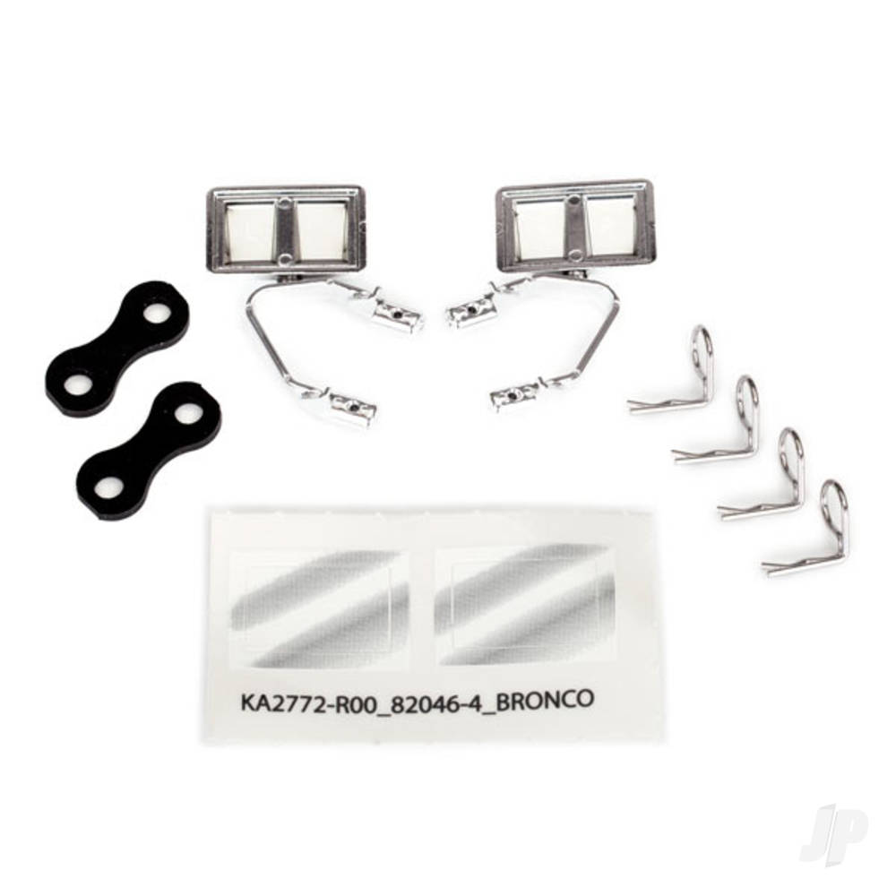 Traxxas Mirrors, side, Chrome (left & right) / retainers (2 pcs) / Body clips (4 pcs) (fits #8010 Body)