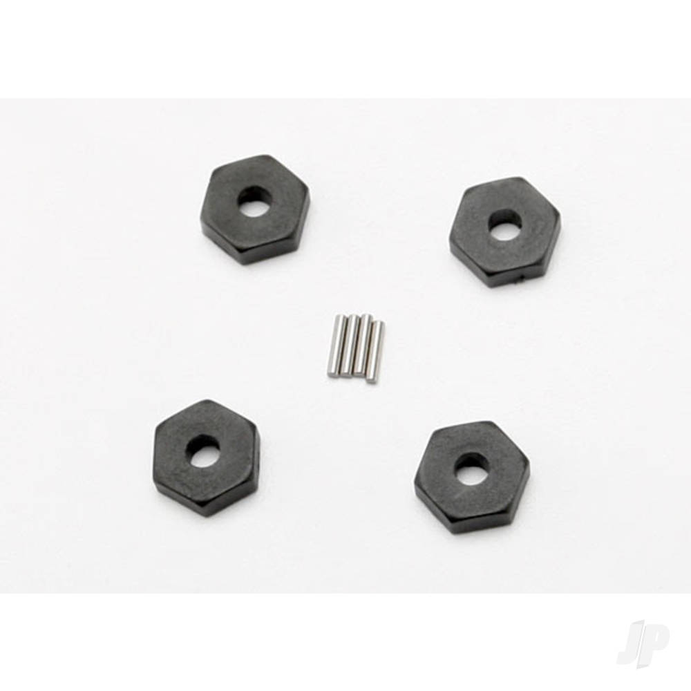 Traxxas Wheel Hubs, hex (4 pcs) / axle pins (1.5x8mm) (4 pcs)