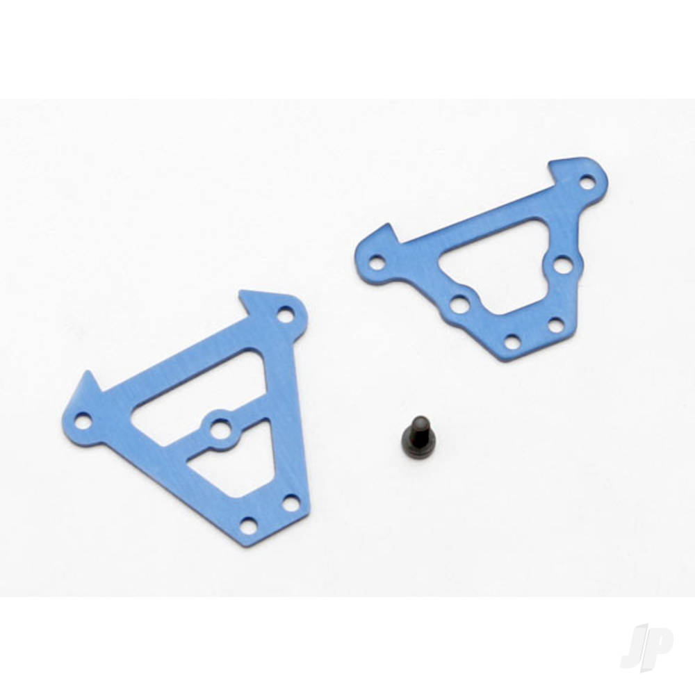 Traxxas Bulkhead, tie bars, Front & Rear (Blue-anodised aluminium) / 2.5x6 CS (1pc)