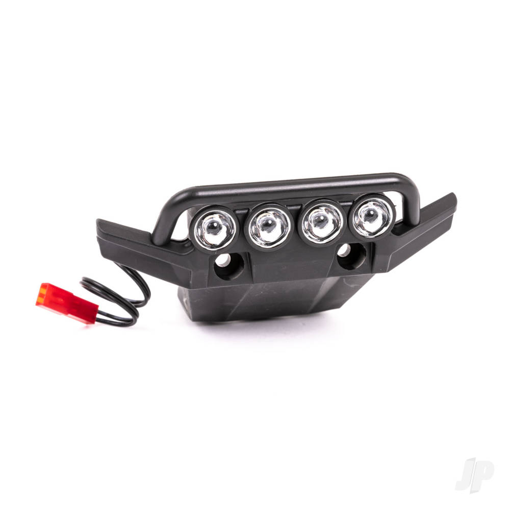 Traxxas Bumper, Front (assembled, LED lights installed) (fits 4WD Rustler)