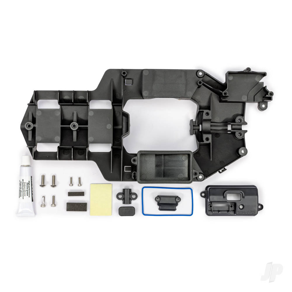 Traxxas Electronics tray/ stuffing tube clamp/ 2.5x8mm CS (stainless) (2)/ 3x10mm CS (stainless) (2)/ 4x12mm BCS (stainless) (2)