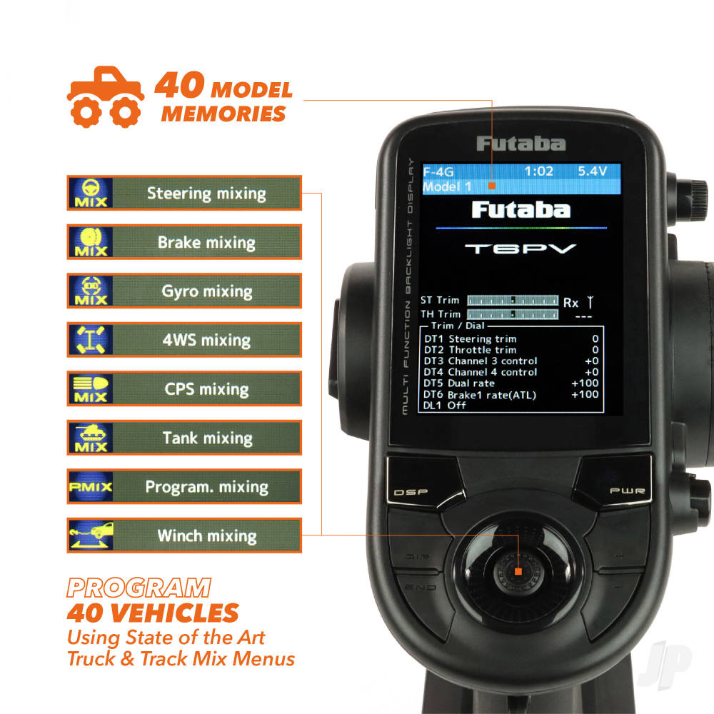 Futaba T6PV 6-Channel Surface Radio with R304SB-E Rx-4