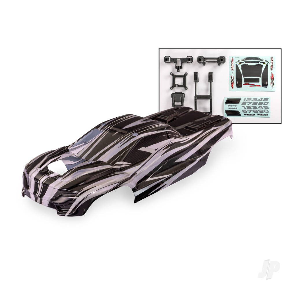 traxxas-body-mini-xrt-prographix-graphics-are-printed-requires-paint-final-colour-application-decals-includes-front-rear-body-latches-hardware-for-clipless-mounting