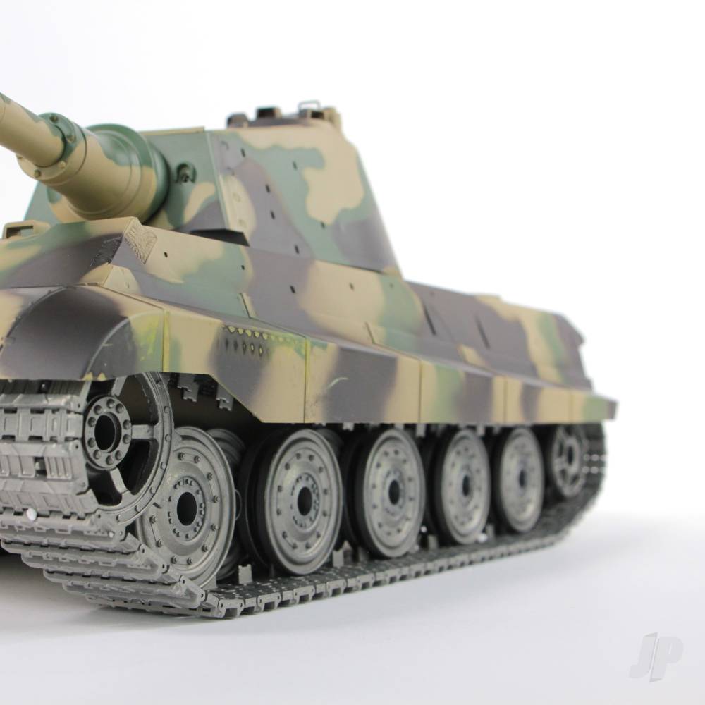 Henglong 1:16 German King Tiger Henschel with Infrared Battle System (2.4GHz + Shooter + Smoke + Sound + Metal Gearbox + Metal Tracks + Metal Road Wheels + Sprocket + Idler)-2