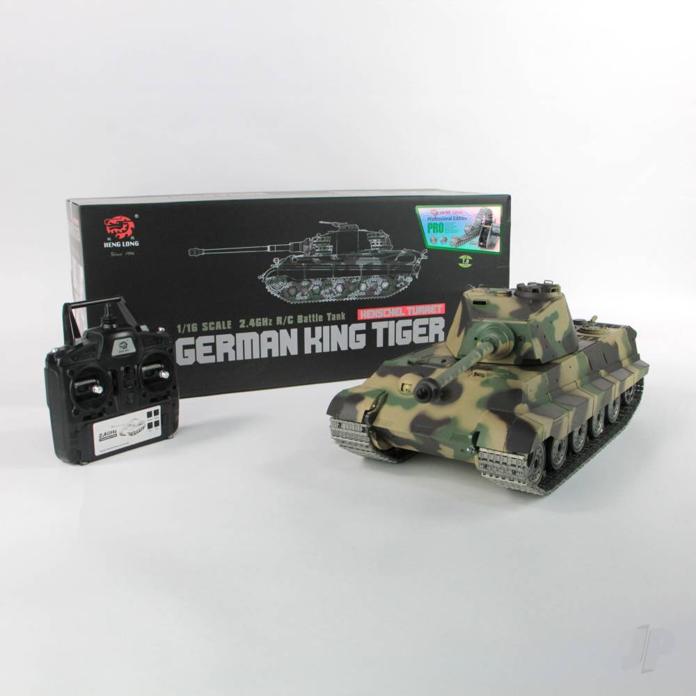 Henglong 1:16 German King Tiger Henschel with Infrared Battle System (2.4GHz + Shooter + Smoke + Sound + Metal Gearbox + Metal Tracks + Metal Road Wheels + Sprocket + Idler)-3