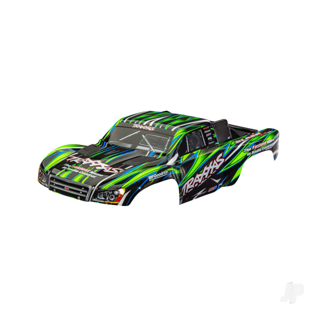 traxxas-body-slash-4x4-also-fits-slash-vxl-slash-2wd-green-painted-decals-applied-assembled-with-front-rear-latches-for-clipless-mounting-2