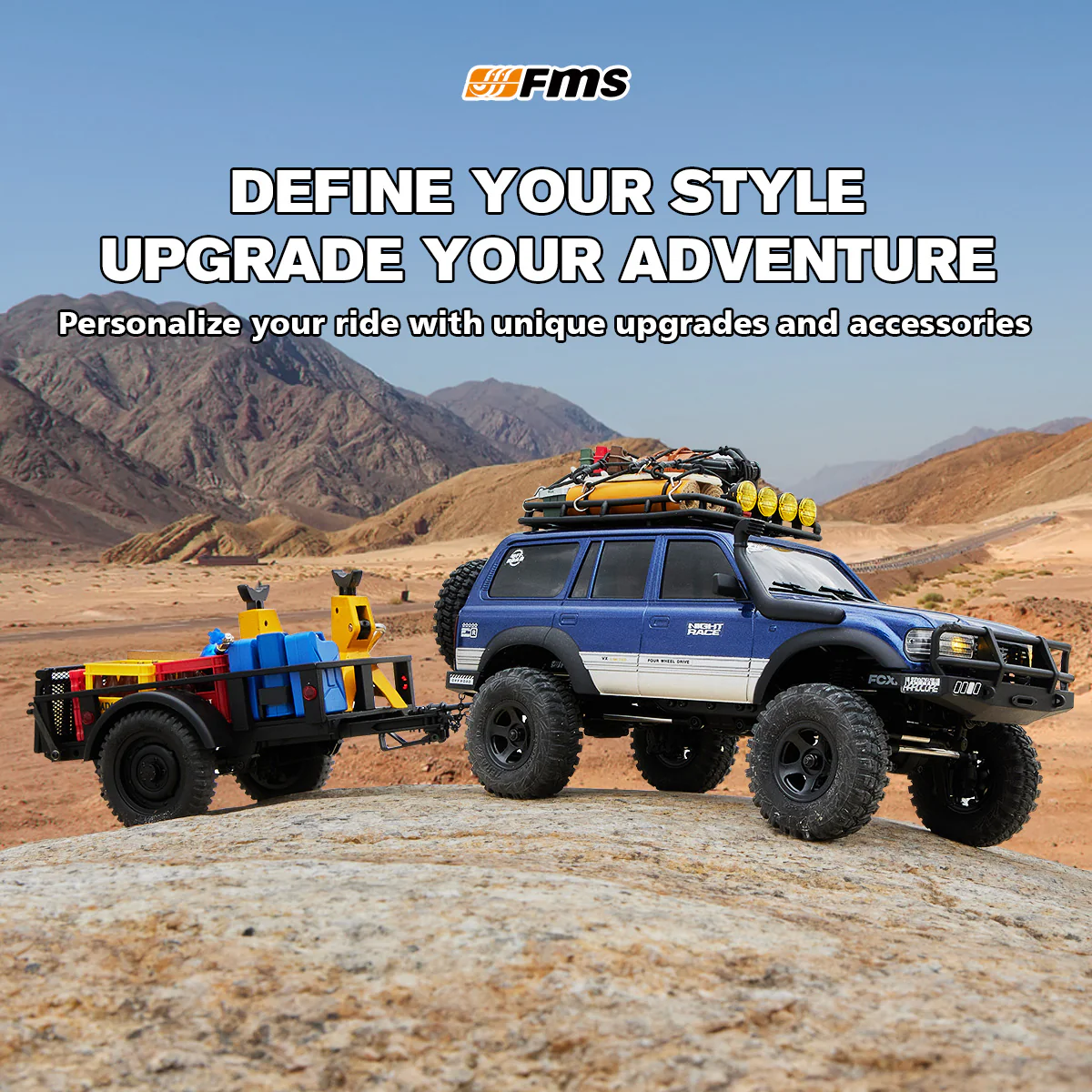 FMS 1:18 FCX18 LC80 Toyota Land Cruiser 80 V2 RTR - Blue-4