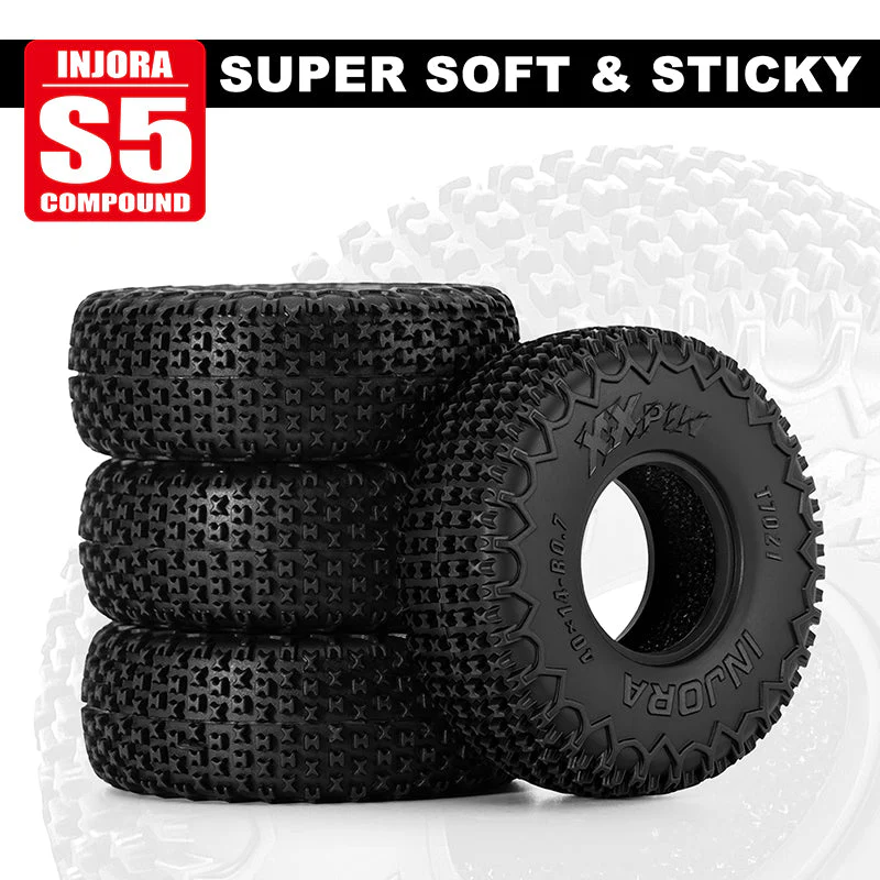INJORA 0.7" 40*14mm XHX Pin Tires for 1/30 SCX30 (T7021) (4)-5