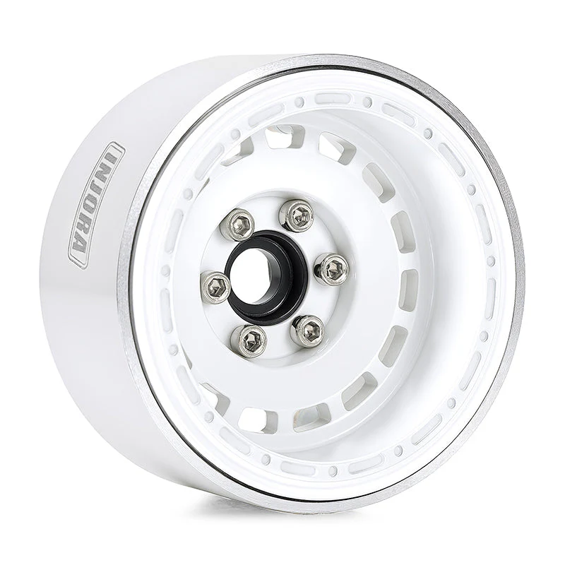 INJORA 1.9" CNC Aluminum -10mm Offset Wheels for 1/10 RC Crawlers (W1903) - White-3